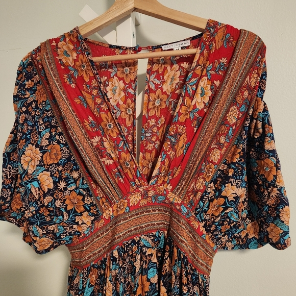 Baltic Born Leeanne Midi Dress Navy Multi Floral Boho Medium Maxi - Picture 8 of 15